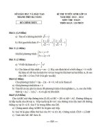 Đề thi tuyển sinh lớp 10 môn toán năm học 2013 - 2014 thành phố Đà Nẵng