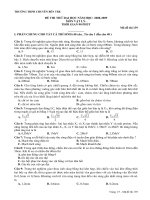 đề thi thử chuyên bến tre có đáp án