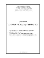 Giáo trình  AN TOÀN VÀ BẢO MẬT THÔNG TIN