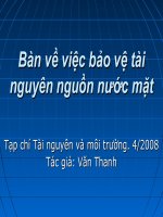 Bàn về việc bảo vệ tài nguyên nguồn nước mặt 