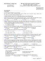 ĐỀ THI TUYỂN SINH CAO ĐẲNG NĂM 2013 Môn HÓA HỌC Khối A và Khối B 