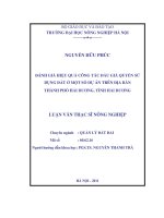 Đánh giá hiệu quả công tác đấu giá quyền sử dụng đất ở một số dự án trên địa bàn thành phố hải dương 
