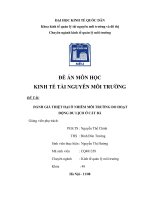 ĐÁNH GIÁ THIỆT HẠI Ô NHIỄM MÔI TRƯỜNG DO HOẠT ĐỘNG DU LỊCH Ở CÁT BÀ