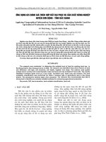 ứNG DụNG GIS ĐáNH GIá THíCH HợP ĐấT ĐAI PHụC Vụ SảN XUấT NÔNG NGHIệP HUYệN SƠN ĐộNG - TỉNH BắC GIANG