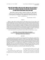 NĂNG SUẤT SINH TRƯỞNG, THÂN THỊT VÀ CHẤT LƯỢNG THỊT CỦA CÁC TỔ HỢP LAI GIỮA LỢN NÁI F1(LANDRACExYORKSHIRE) VỚI ĐỰC GIỐNG (PIÉTRAINxDUROC) CÓ THÀNH PHẦN PIÉTRAIN KHÁNG STRESS KHÁC NHAU