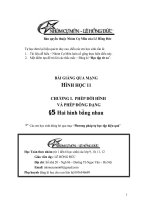 Bài giảng: Hai hình bằng nhau (Hình học 11 - Chương I: PHÉP DỜI HÌNH VÀ PHÉP ĐỒNG DẠNG TRONG MẶT PHẲNG)