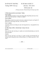 ĐỀ thi khảo sát khối 12 Trường THPT Yên Lạc năm học 2012-2013 MÔN LỊCH SỬ