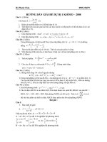 Đề và đáp án dự bị 2008 Khối D