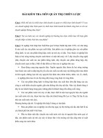 BÀI KIỂM TRA MÔN QUẢN TRỊ CHIẾN LƯỢC