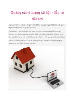 Quảng cáo ở mạng xã hội   đầu tư dài hơi 