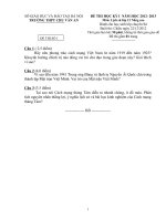 ĐỀ THI HỌC KỲ I  NĂM HỌC 2012- 2013 Môn Lịch sử lớp 12 Nâng cao TRƯỜNG THPT CHU VĂN AN