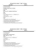 Đề kiểm tra 15 phút