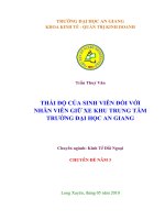 THÁI độ của SINH VIÊN đối với NHÂN VIÊN GIỮ XE KHU TRUNG tâm TRƯỜNG đại học AN GIANG 
