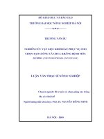 Nghiên cứu vật liệu khởi đầu phục vụ cho chọn giống cà chua kháng bệnh mốc sương (phytophthora infestans) 