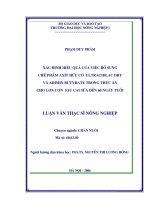 xác định hiệu quả của việc bổ sung chế phẩm axít hữu cơ ultracid lac dry và adimx butyrate trong thức ăn cho lợn con sau cai sữa 60 ngày