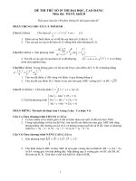 Đề thi thử ĐH 2009 - Bài số 29 (Có ĐA)