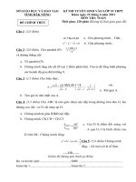 Đề thi tuyển sinh lớp 10 THPT năm học 2011 môn TOÁN – Sở giáo dục đào tạo TỈNH ĐẮK NÔNG