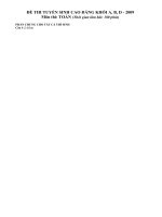 Đề và ĐA thi thử ĐH 2009 (Toán)