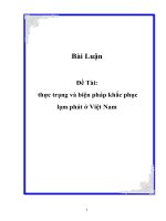 đề án thực trạng và biện pháp khác phục lạm phát ở Việt Nam