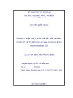 Đánh giá việc thực hiện giá đất bồi thường ở một số dự án trên địa bàn quận long biên, thành phố hà nội 