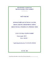 Đánh giá hiệu quả sử dụng vaccine trong chương trình phòng chống dịch cúm gia cầm h5n1 của tỉnh bắc ninh 