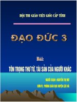 Dao duc 3- Ton trong thu tu tai san cua nguoi khac (tiet 2)