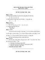 MỘT SỐ ĐỀ THI HỌC SINH GIỎI TỈNH