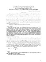 LợI THế CạNH TRANH TRONG SảN XUấT NGÔ CủA VùNG ĐồNG BằNG SÔNG HồNG