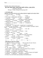 Đề thi HSG 8 + đáp án