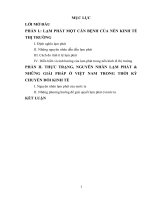 THỰC TRẠNG, NGUYÊN NHÂN LẠM PHÁT & NHỮNG GIẢI PHÁP Ở VIỆT NAM TRONG THỜI KỲ CHUYỂN ĐỔI KINH TẾ