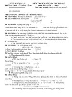 ĐỀ KIỂM TRA HỌC KÌ I NĂM HỌC 2012-2013 TRƯỜNG THPT LÊ THÁNH TÔNG, GIA LAI MÔN TOÁN LỚP 11
