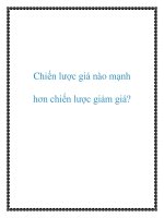 Chiến lược giá nào mạnh hơn chiến lược giảm giá 