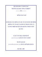 Đánh giá tác động của dự án xây dựng mô hình trồng cây ăn quả tại hai xã trung yên và lương thiện huyện sơn dương tỉnh tuyên quang 