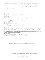 ĐỀ THI ĐÁP ÁN CHỌN HSG CẤP TRƯỜNG