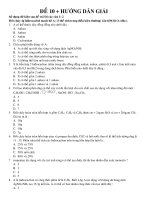 Đề thi đại học hóa (Đề 10+hướng dẫn giải)