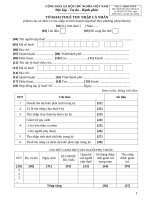 TỜ KHAI THUẾ THU NHẬP CÁ NHÂN 