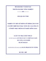 Nghiên cứu một số thông số chính làm cơ sở cải tiến thiết bị cô đặc nước dứa tại công ty cổ phần thực phẩm xuất khẩu đồng giao 