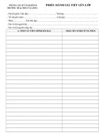 PHIẾU ĐÁNH GIÁ TIẾT DẠY THCS