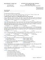 ĐỀ THI TUYỂN SINH ĐẠI HỌC NĂM 2011 Môn: HOÁ HỌC; Khối A mã đề 318 