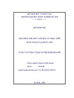 Giải pháp thu hút vốn đầu tư trực tiếp nước ngoài tại hưng yên 