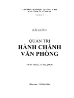 Bài giảng quản trị hành chánh văn phòng 