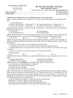 ĐỀ THI THỬ ĐẠI HỌC MÔN SINH HỌC ĐỀ SỐ 15