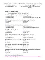 Kiểm tra học kỳ II - sinh 11