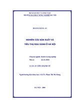 Nghiên cứu sản xuất và tiêu thụ rau xanh ở thành phố hà nội 