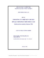 Ảnh hưởng của nhiệt độ và độ mặn đến quá trình phát triển phôi cá giò (rachycentrum canadum linaeus, 1766) 