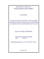 Đánh giá sử dụng thức ăn công nghiệp đến hiệu quả kinh tế chăn nuôi lợn thịt trong các hộ nông dân tại huyện phú xuyên   hà tây 