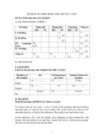 ĐỀ KIỂM TRA MÔN TIẾNG ANH, HỌC KỲ I, LỚP 7 Đề số 2