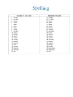SPELLING-AMERICAN-BRITISH ENGLISH