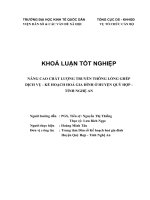 NÂNG CAO CHẤT LƯỢNG TRUYỀN THÔNG LỒNG GHÉP DỊCH VỤ - KẾ HOẠCH HOÁ GIA ĐÌNH Ở HUYỆN QUỲ HỢP -  TỈNH NGHỆ AN