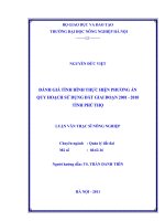 Đánh giá tình hình thực hiện phương án quy hoạch sử dụng đất giai đoạn 2001   2010 tỉnh phú thọ 